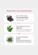 Instructions for Poopoo-Berry Tea's Special Recipe on a white background