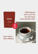 Odada tea package with a cup of tea on a white background