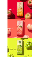 Three boxes of Apple Cider Vinegar with different fruit-themed designs on a colorful background with fruits.