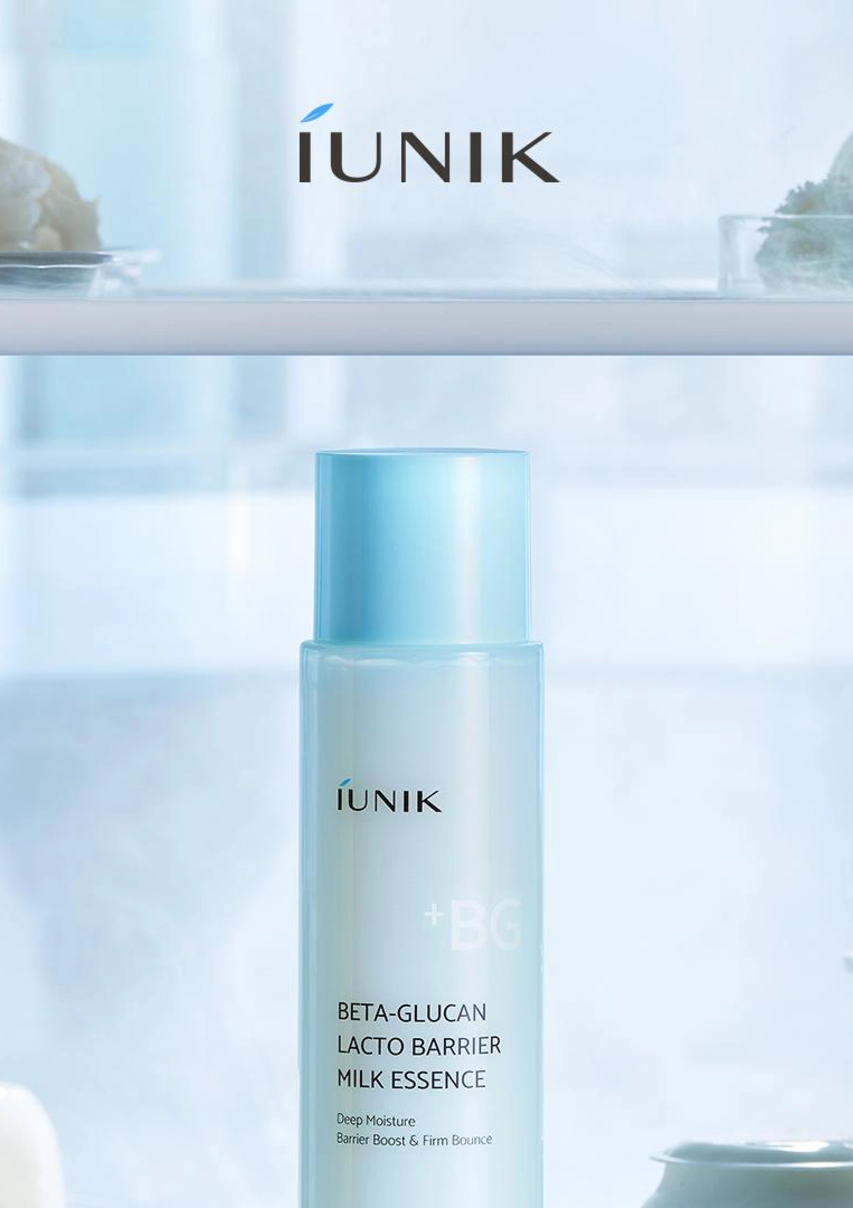 iUNIK skincare product with a blurred background