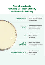 List of 5 key ingredients with their functions on a white background