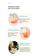 Mealdang Tea Recipe guide with steps and images on a white background