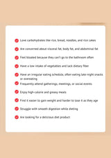 List of characteristics on a beige background