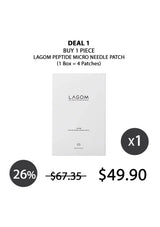 Lagom Peptide Micro Needle Patch packaging with promotional text on a white background