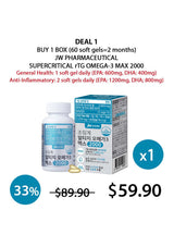 CLEARANCE SALE - [JW PHARMACEUTICAL] Corporation Supercritical rTG Omega-3 Max 2000 (2 Months=60 softgels)
