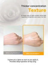 Before and after comparison of skin with a product application, highlighting texture and hydration.