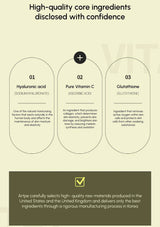 List of high-quality core ingredients with descriptions on a beige background