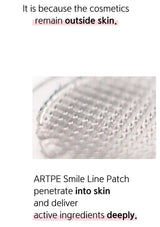 Close-up of an ARTPE Smile Line Patch with text explaining its function.