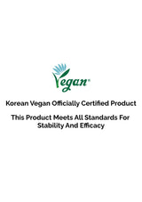 Korean Vegan certification logo on a white background with text about product standards.