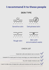 Skincare recommendation chart for different skin types on a white background