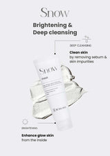 Snow mask packaging with text on a white background