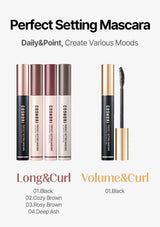 Cosmetology product with mascara and applicator on a white background