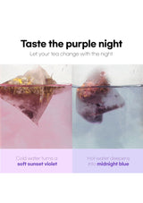 Tea bags in water with text describing color changes in tea.