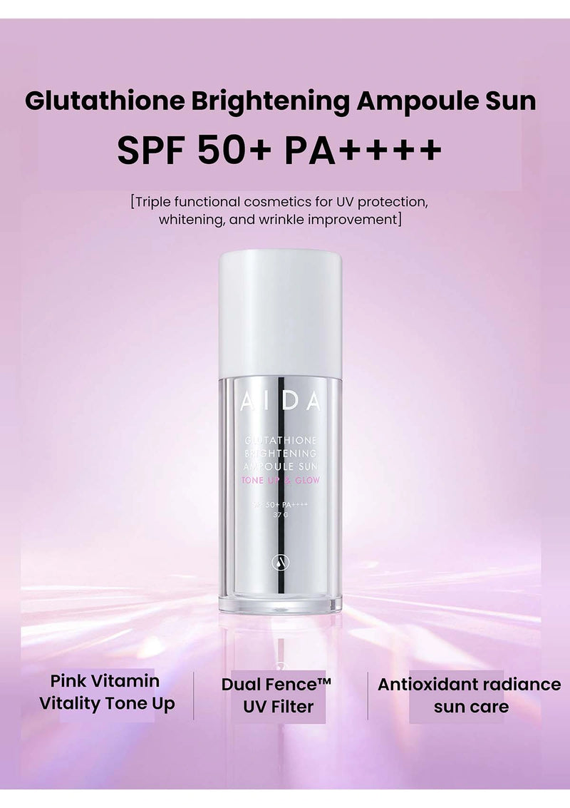 AIDA Tone Up & Glow Ampoule Sun SPF50+ Brightening UV Care SG COCOMO AIDA Tone Up & Glow Ampoule Sun SPF50+ Brightening UV Care SG COCOMO