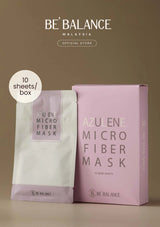 Azulene Microfiber Mask packaging with 'Be Balance' branding on a beige background
