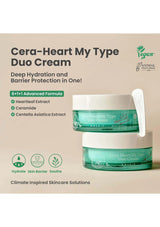 Cera-Heart My Type Duo Cream packaging with product details on a beige background