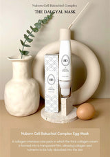 Nuborn Cell Bakuchiol Complex egg mask with packaging on a neutral background