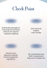 Text detailing features of a hair color product on a white background