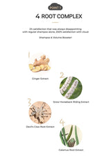 Product description with images of root extracts and text on a white background