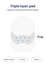 Diagram of a triple-layer pad with labeled 'Pulp' and text about its structure.