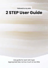 Two-step user guide for skincare with a gradient background