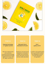 Vita C Patch packaging with lemon slices and green leaves on a white background