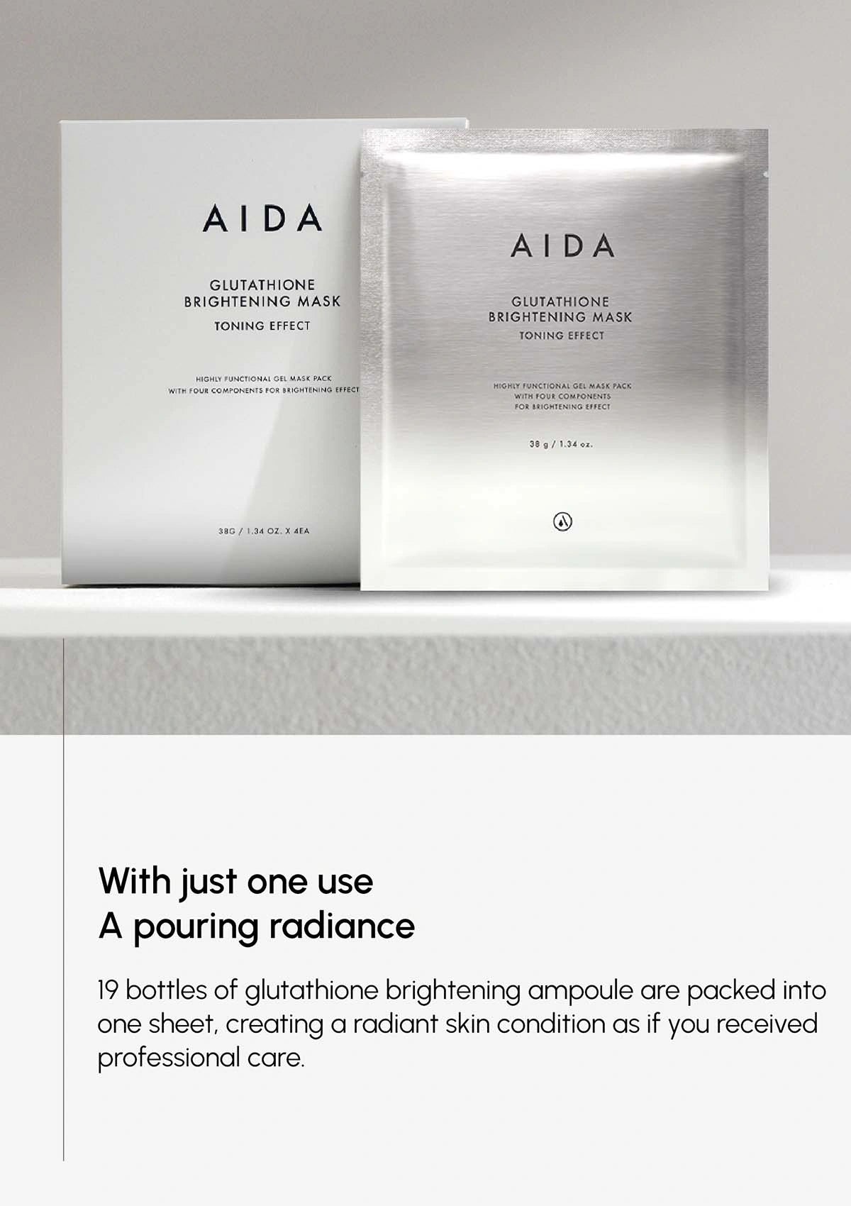 AIDA Glutathione Brightening Mask – Radiance Boost Sheet Mask SG – COCOMO