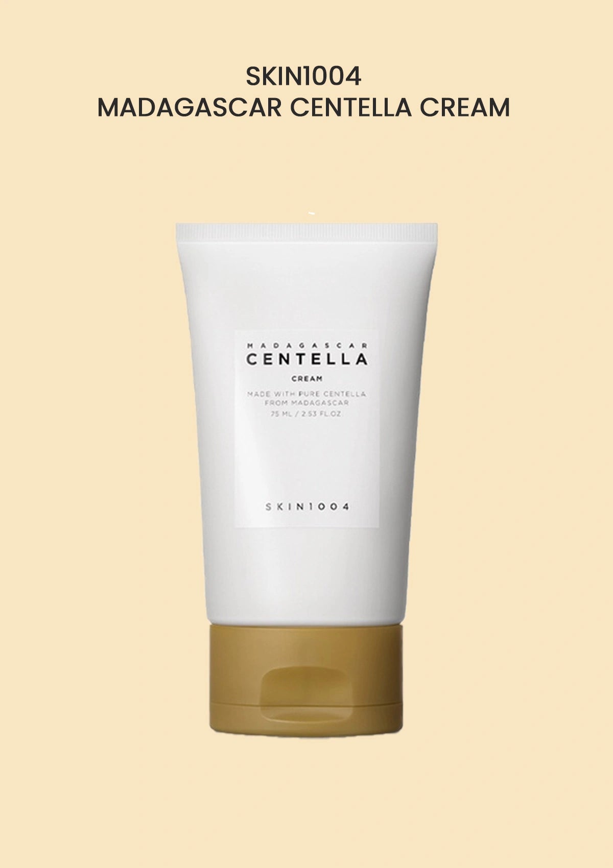 SKIN1004 Madagascar Centella Cream tube on a beige background