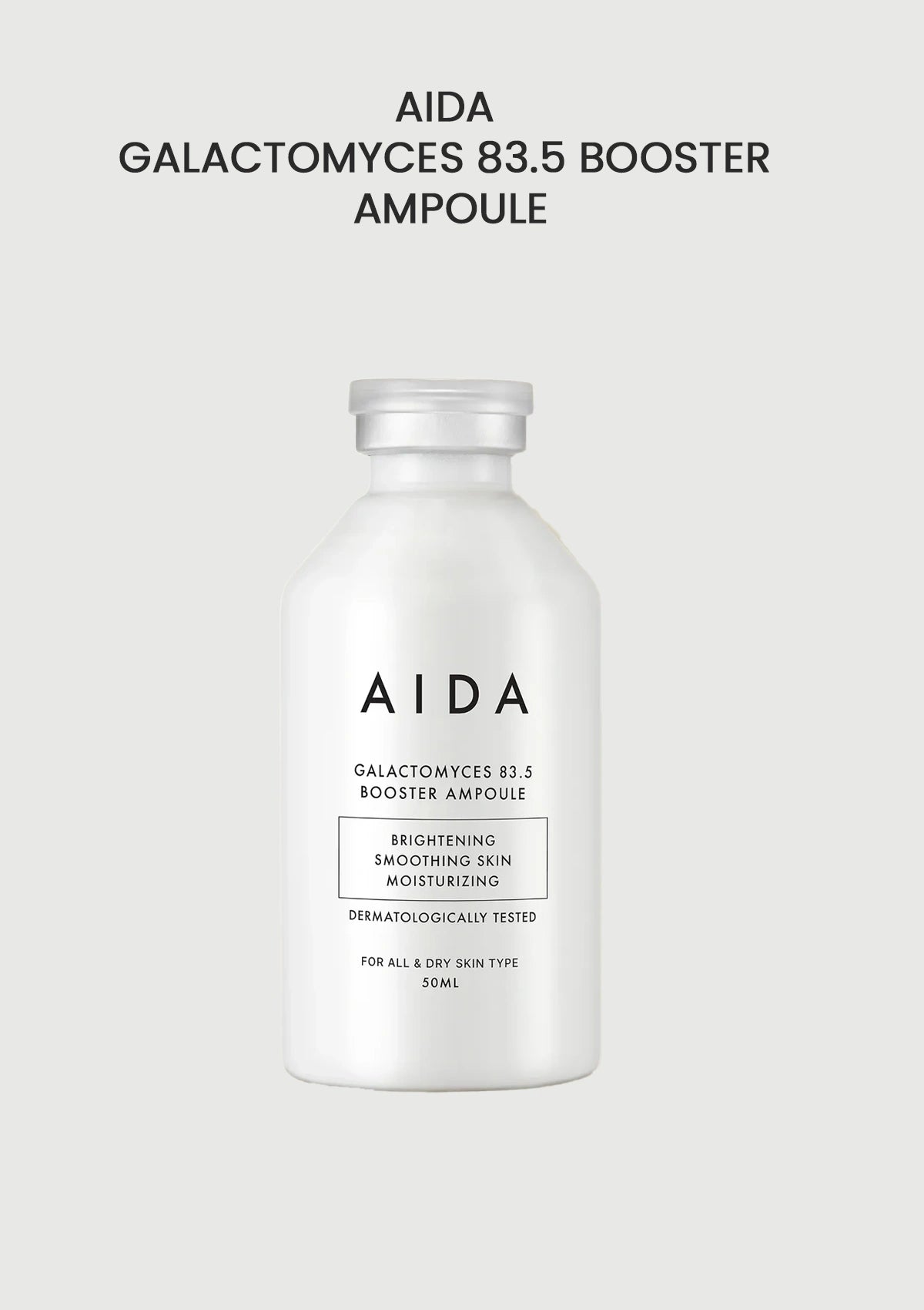 AIDA Galactomyces 83.5 Booster Ampoule bottle on a white background
