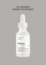 The Ordinary Marine Hyaluronic serum bottle on a gray background