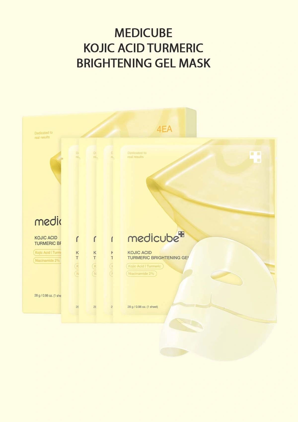 Medicube Kojic Acid Turmeric Gel Mask packaging on a white background