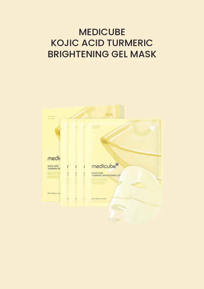 Medicube Kojic Acid Turmeric Brightening Gel Mask (1 Box = 28g x 4 Masks) — COCOMO main product image