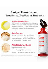 Product packaging with ingredients and benefits listed on a white background