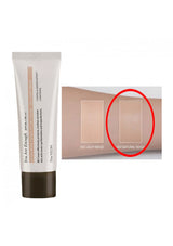Cosmetic tube with a color swatch labeled '02 Natural Beige' on a white background