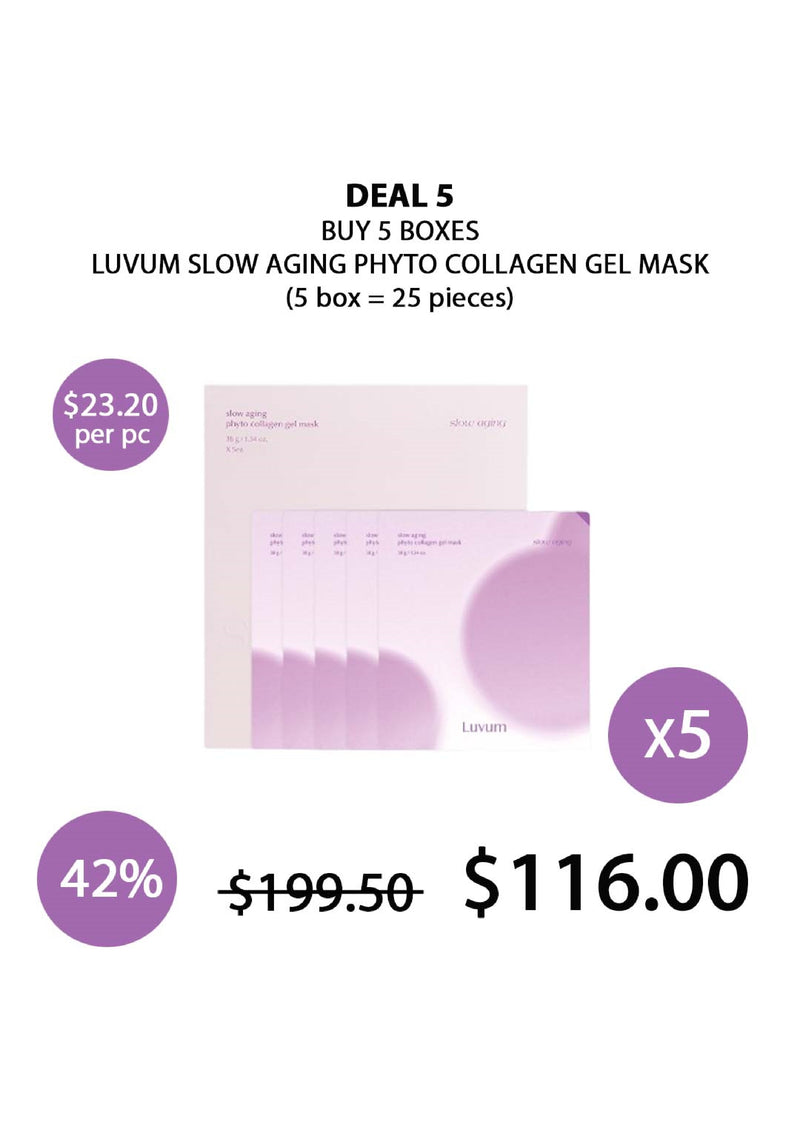 [LUVUM] Slow Aging Phyto Collagen Gel Mask (1 Box = 5 Masks X 38g)