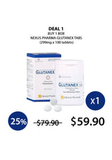[NEXUS PHARMA] Glutanex Medicine Grade Glutathione Tablets (1 Box = 299mg x 100 Tablets)