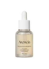 Arencia rice mucin glow serum bottle on a white background