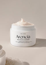 Jar of Arencia Rice Mucin Cleanser on a beige background