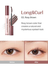 Cosmi eyelash curler with product details and before/after effect on eyes.