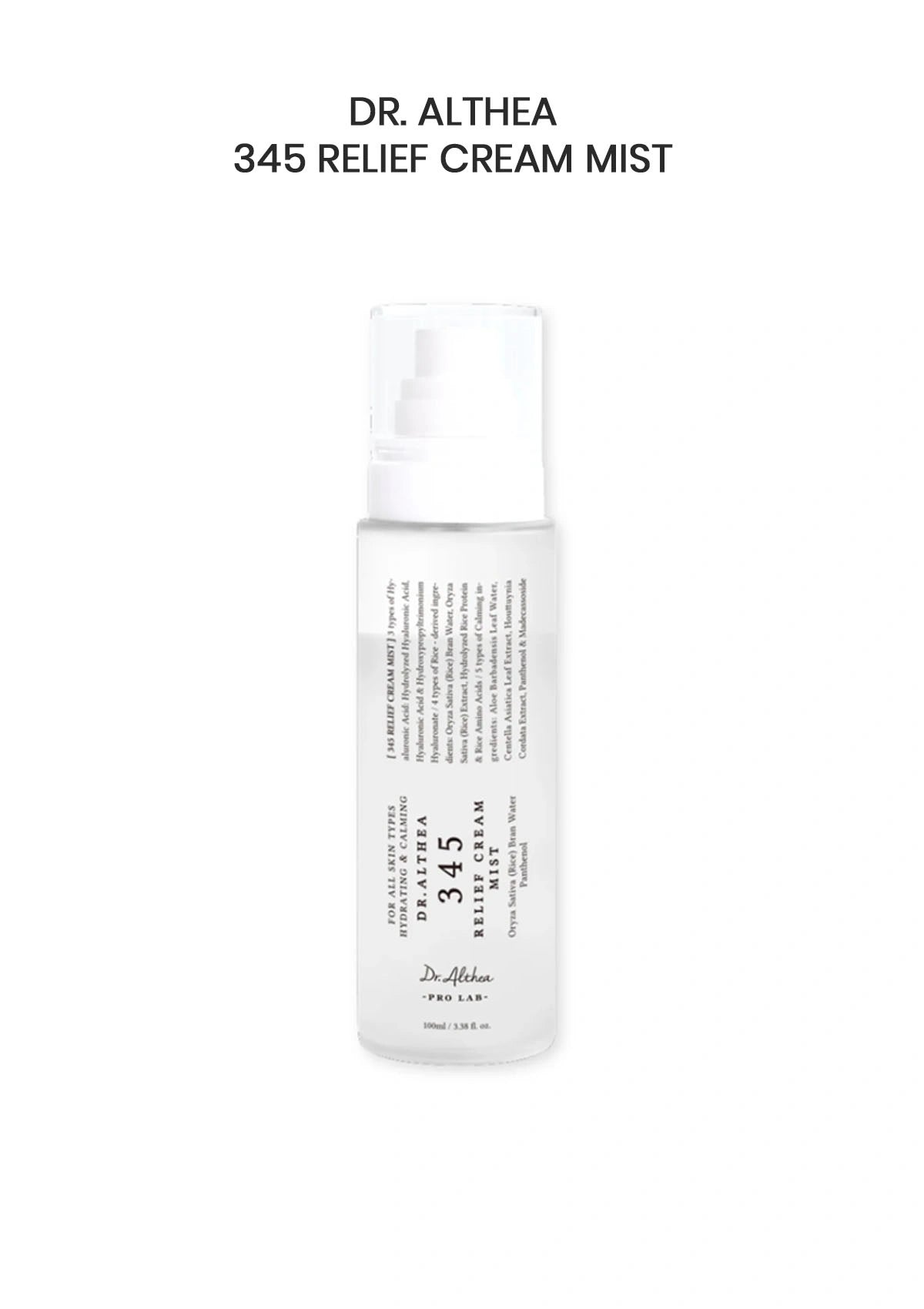 Dr. Althea 345 Relief Cream Mist bottle on a white background