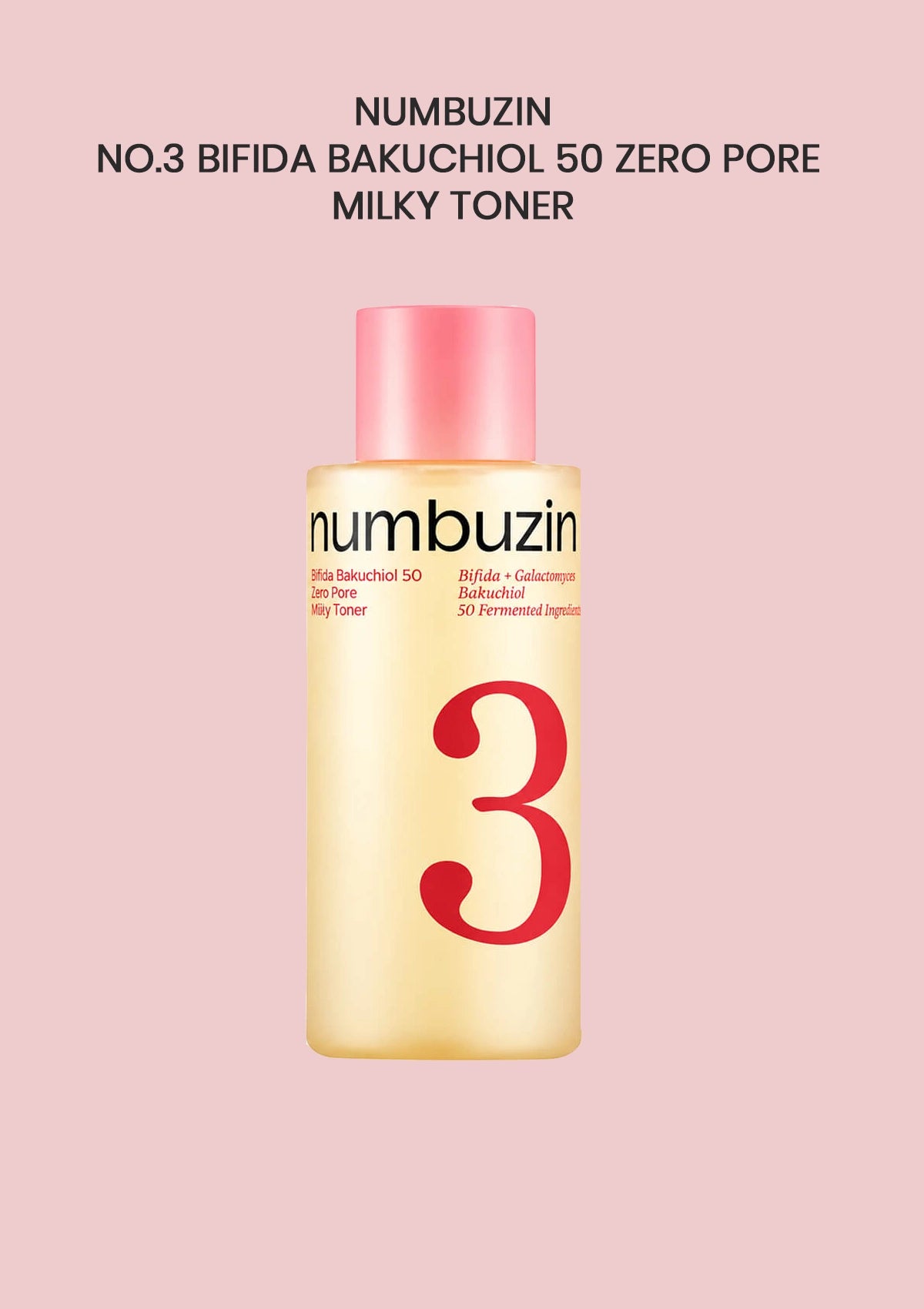 numbuzin no.3 bifida bakuchiol 50 zerp pore milky toner