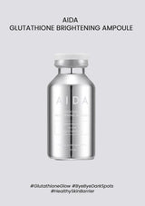 AIDA Glutathione Brightening Ampoule bottle on a light gray background