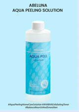 ABELUNA Aqua Peeling Solution bottle on a light blue background