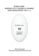 White sun cream bottle with text on a white background