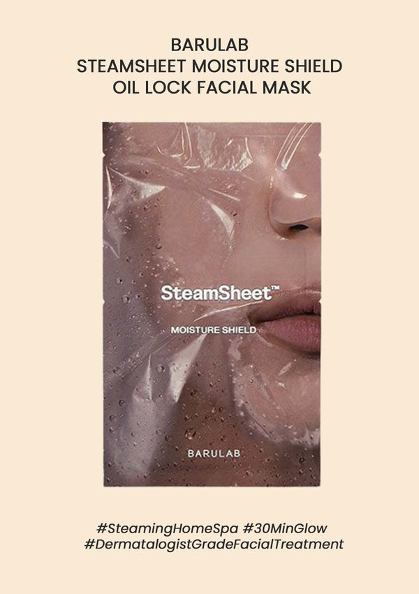 [BARULAB] SteamSheet Moisture Shield Oil Lock Facial Mask (1 Box = 5 Masks x 22g)