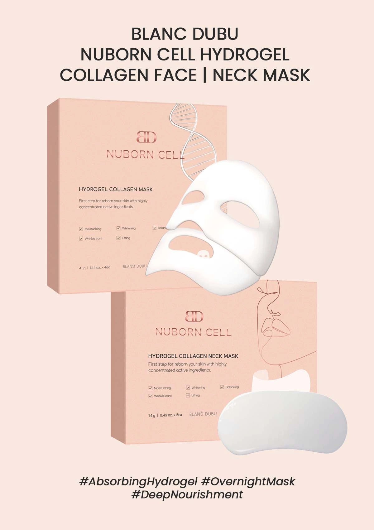 [BLANC DUBU] Nuborn Cell Hydrogel Collagen Face | Neck Mask