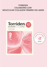 Torriden Cellmazing Low Molecular Collagen Firming Gel Mask packaging on a pink background