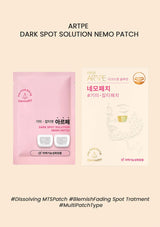 ARTPE Dark Spot Solution Nemo Patch packaging on a beige background