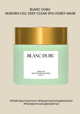 Blanc Dubu Nuborn Cell Deep Clean Spa Honey Mask with gold cap on beige background