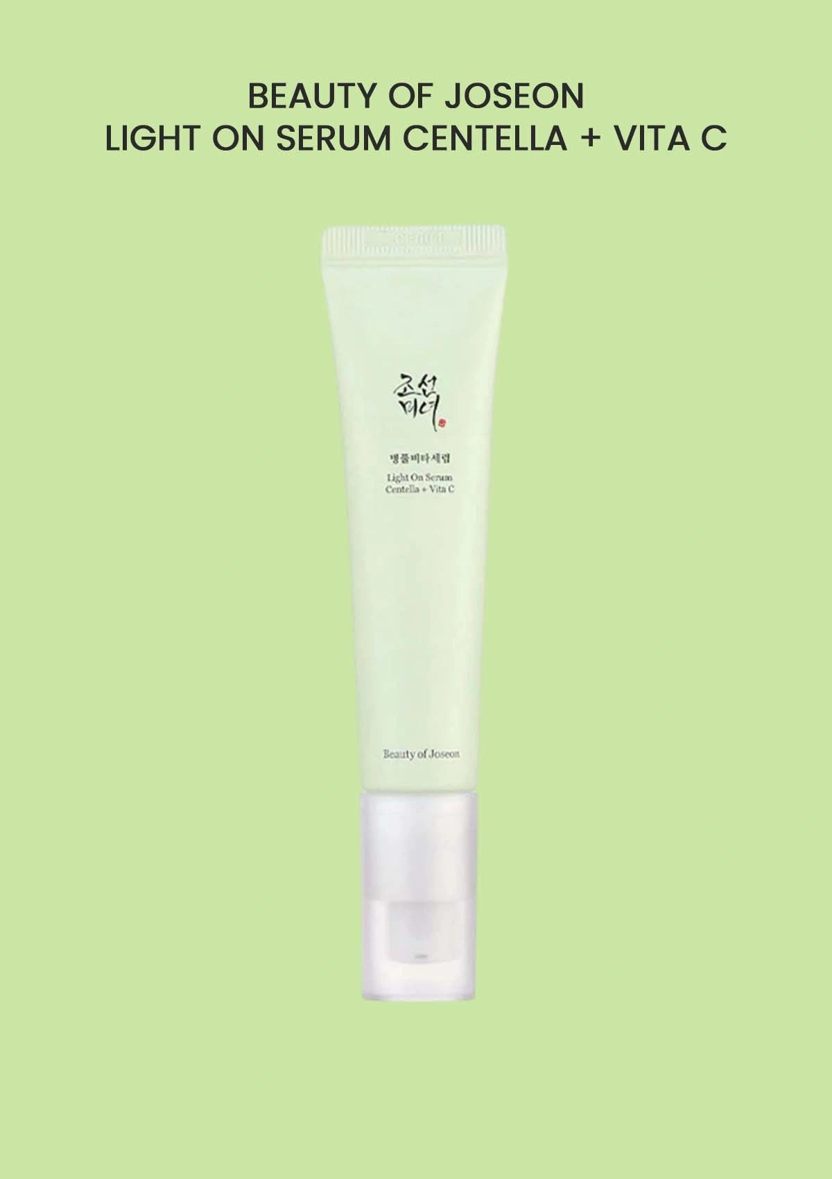 Beauty of Joseon Light On Serum Centella + Vita C on a green background